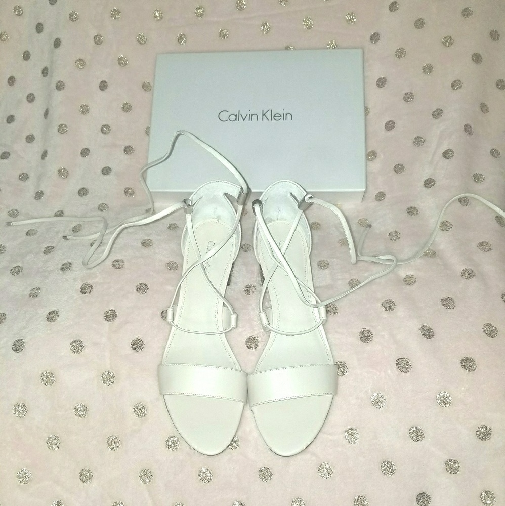 Calvin Klein natania lace up block heel